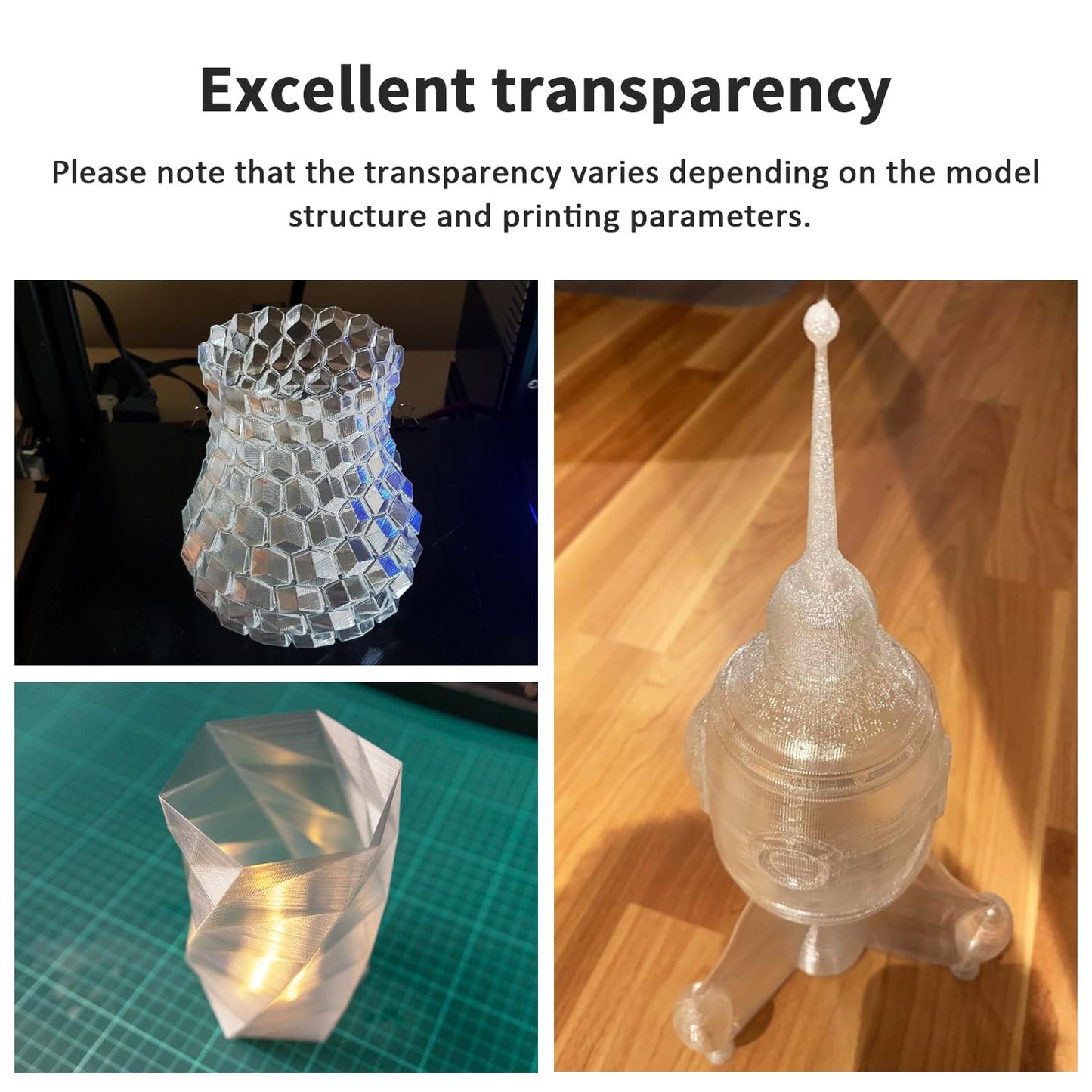 Translucent PLA 3D Printer Filament