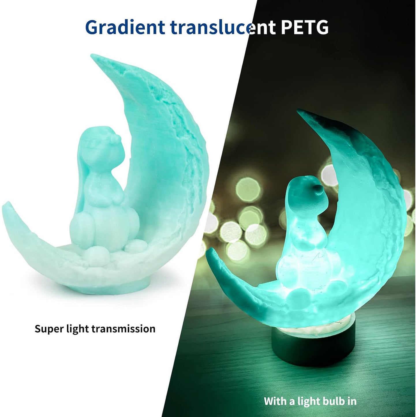 Blue to White PETG 3D Printer Filament